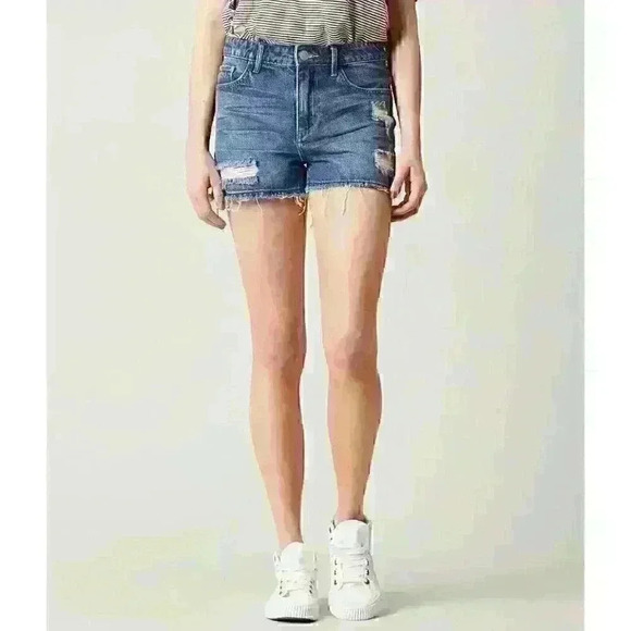 Guilded Intent High Rise Distressed Denim Shorts Style GIF1022 Sz 30” - Picture 1 of 8